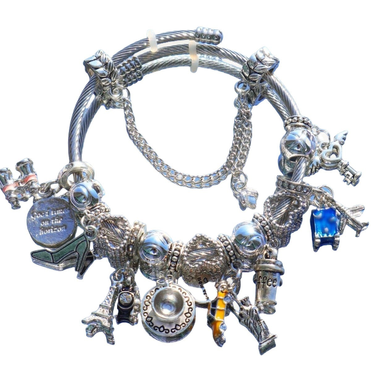 Pan Family Bracelet-DIY Cross-Border Hot-Selling Bracelet Telescope Car Airplane Tower Coffee Camera Heart Jewelry