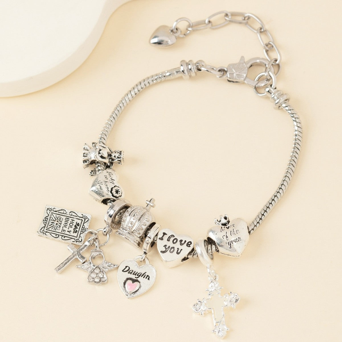 Pan Family Bracelet-DIY Cross-Border Hot-Selling Bracelet Luminous Cross Heart Angel Crown Adjustable Beautiful Jewelry