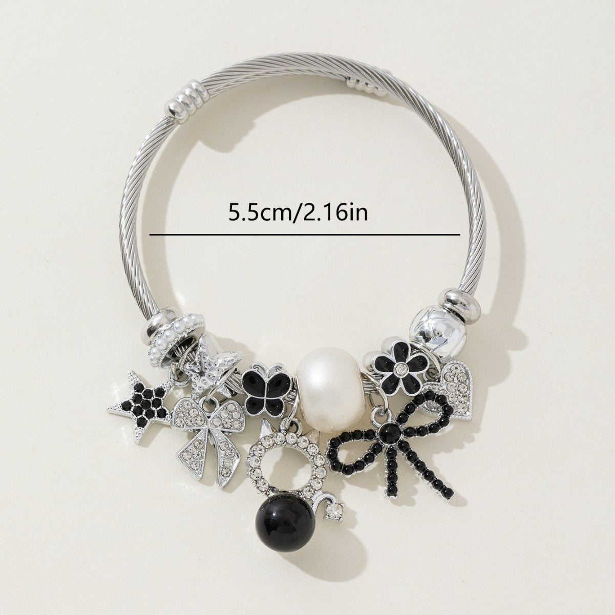 Pan Family Bracelet Cross-border hot DIY Beaded Bracelet Pearl Cat Bow Heart Pentagram Fashion Jewelry