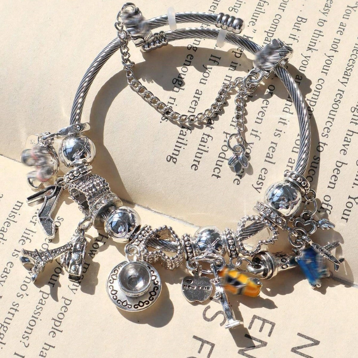 Pan Family Bracelet-DIY Cross-Border Hot-Selling Bracelet Telescope Car Airplane Tower Coffee Camera Heart Jewelry