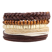 European and American Creative Light Luxury Bracelet for Women, Elegant Fashionable Fresh Style Cowhide Woven Bracelet with Roman Numeral Ring