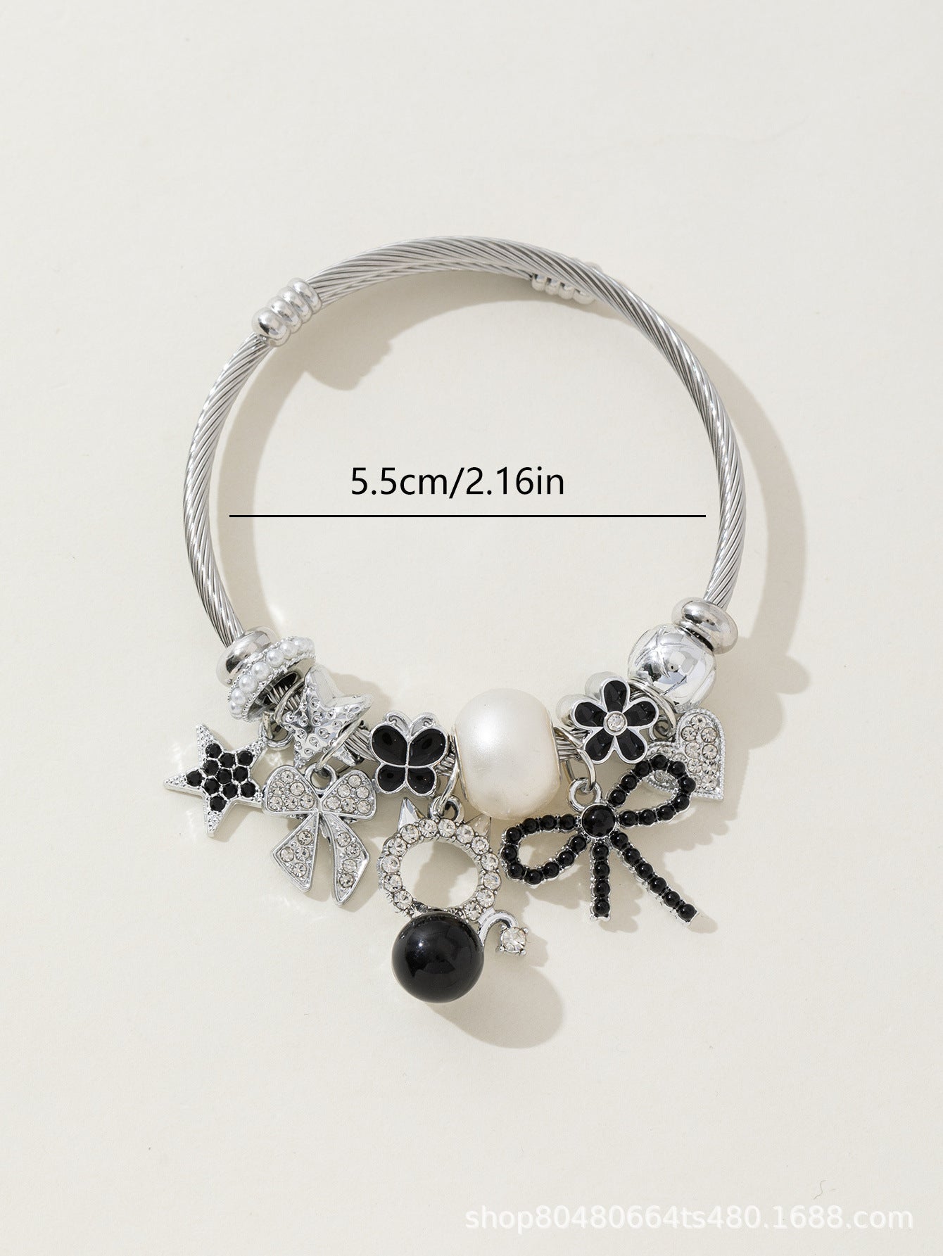 Pan Family Bracelet Cross-border hot DIY Beaded Bracelet Pearl Cat Bow Heart Pentagram Fashion Jewelry