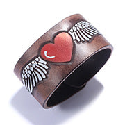 European and American Creative Light Luxury Bracelet for Women, Elegant Fashionable Fresh Style Cowhide Woven Bracelet with Roman Numeral Ring