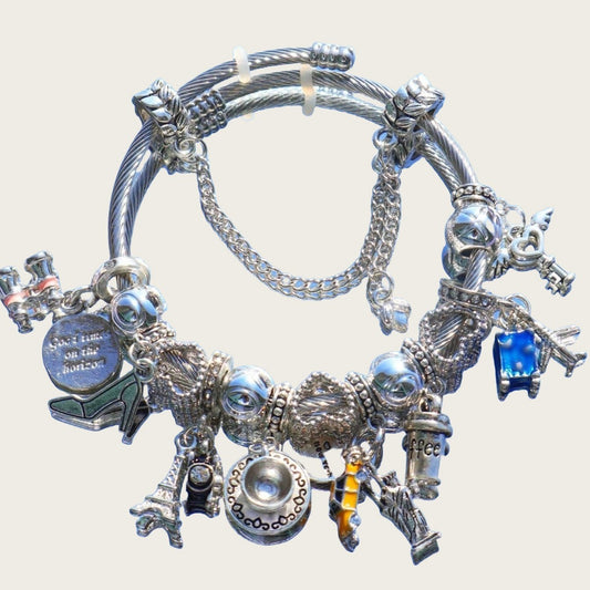 Pan Family Bracelet-DIY Cross-Border Hot-Selling Bracelet Telescope Car Airplane Tower Coffee Camera Heart Jewelry